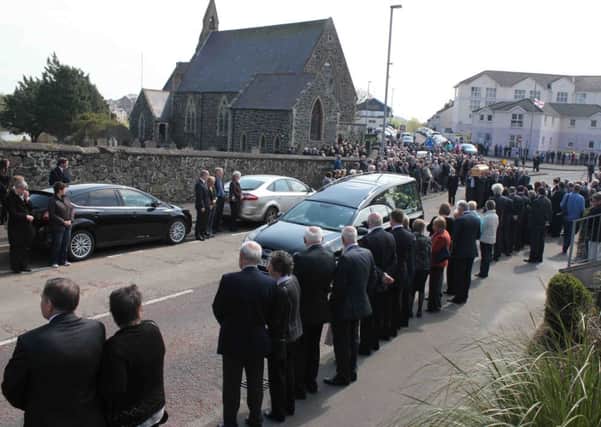 The large turnout for the funeral of MLA David Mc Clarty.