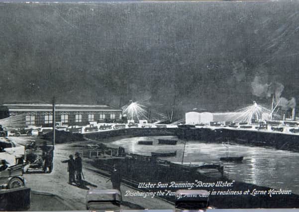 Gunrunning postcard from 1914. INLT 10-028-PSB