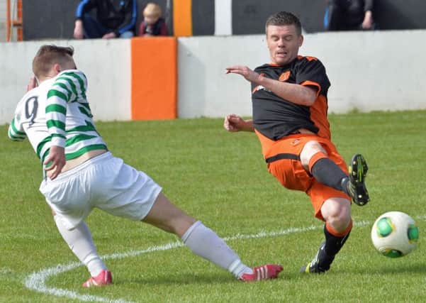 Action from Carrick Rangers and Donegal Celtic at Taylor's Avenue. INCT 18-013-PSB