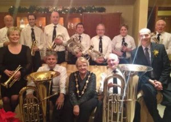 Dynamic Brass at a reception with the Mayor, Councillor Margaret Tolerton.