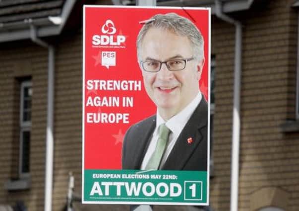 Alex Attwood election posters on display around Lisburn. US1417-514cd Picture: Cliff Donaldson