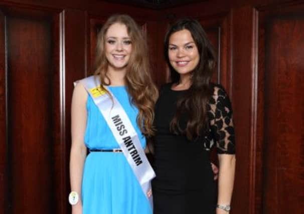Pictured  is finalist Emma Irvine from Waringstown with former Miss Northern Ireland, Gayle Williamson from Dollingstown.