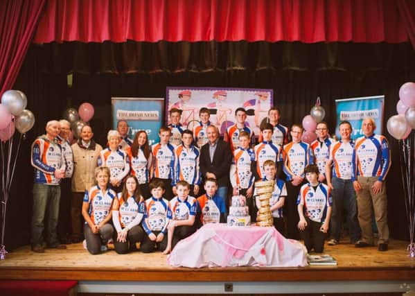 Bann Valley Road club members pictured with cycling legend Stephen Roche. Picture: Ciaran McGuckin (www.carnphoto.com)