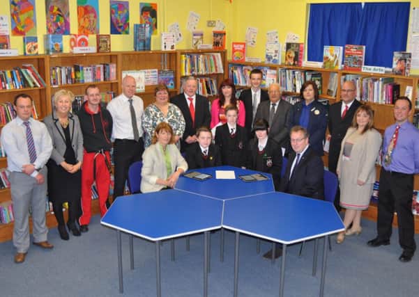 Staff and children of Crumlin Integrated College