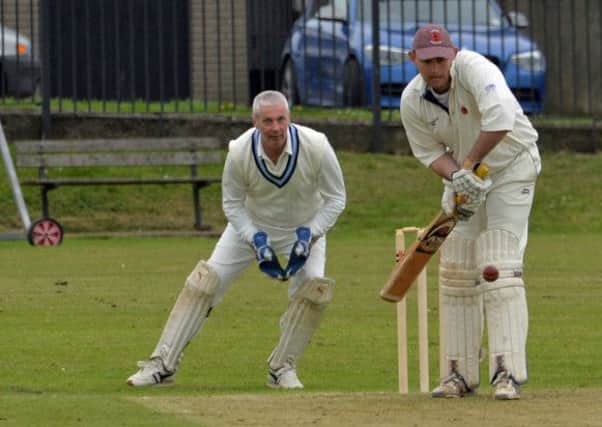 Gareth Alexander batting for Larne in their game with Dunmurry at Sandy Bay. INLT 19-005-PSB