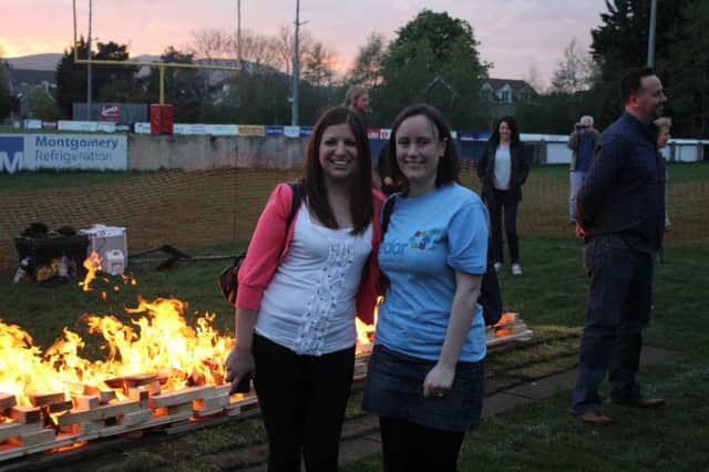 Katherine Dawson and Jenny who took part in the firewalk recently
