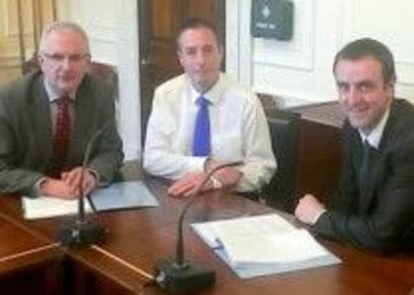 DRD Minister Danny Kennedy and DOE Minister Mark Durkan  with Paul Givan MLA.