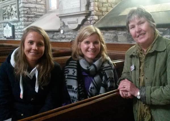 St Columb's Cathedral tour guide Daphne Gallick, right, with visitors Nina Larsen, centre, and Pauline Stakkeland.