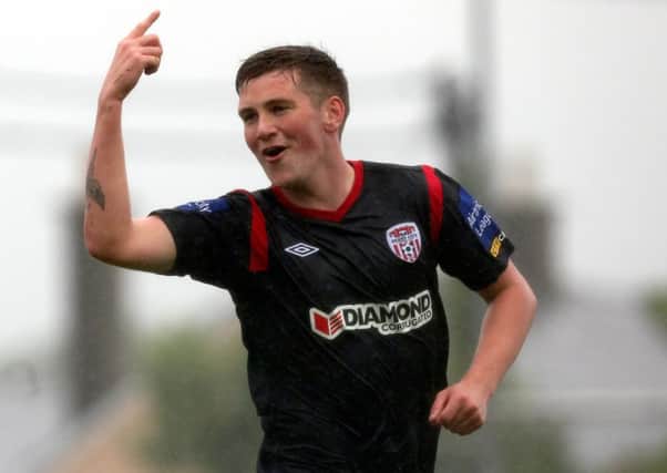 Derry City's Patrick McEleney is doubtful for tonight's game against Shamrock Rovers. INPHO/Ryan Byrne