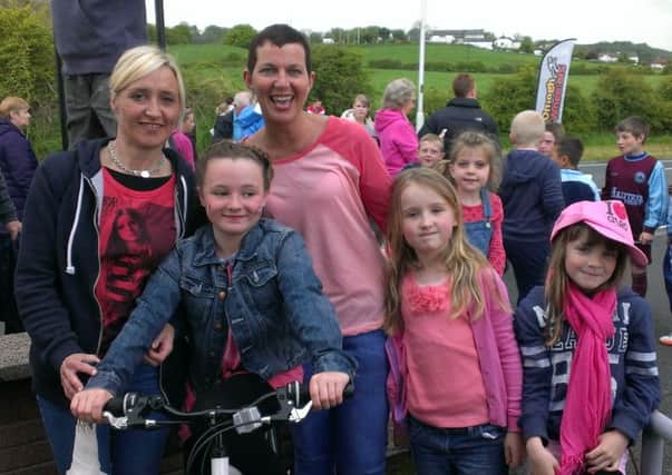 Enjoying the Giro festivities are Sarah McAdam, Tanya, Anna and Libby Woods with Gillian and Katie McGivern.  INCT 20-740-CON