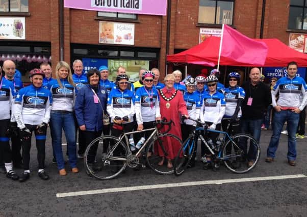 Ballymena Road Club members who welcomed the Giro d'Italia to the town on Saturday morning.