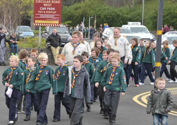 Seventh Larne cub pack on parade. INLT 20-661-CON