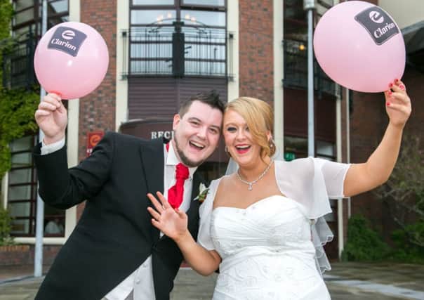In the Pink - Congratulations to James Popple from Australia and Rachel Parrett from Larne who tied the knot at the Clarion on Giro race day. INLT 20-402-RM