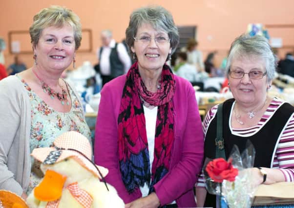 Elsie French, Hazel Black and Carol Magill pictured at the antiques and craft fair held in Whitehead Presbyterian Church on Saturday. INCT 20-419-RM