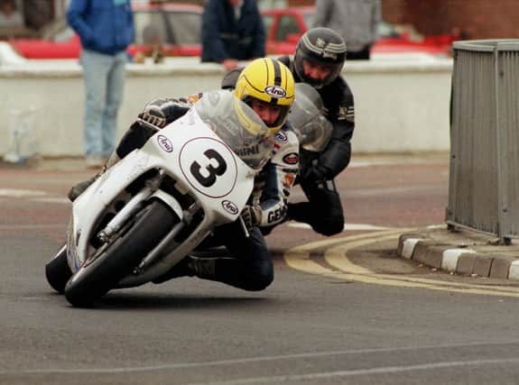 Joey and Robert  Dunlop battle it out at the North West 200 in 1990. PICTURE BY STEPHEN DAVISON
