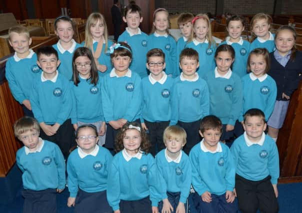 The Corran Integrated P.S. choir who performed at Larne Music Festival. INLT 19-356-PR