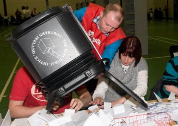Ballot boxes being opened in Templemore at the last count there in 2010.