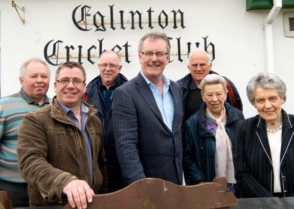 UUP candidate in the Faughan DEA, Ronnie McKeegan (second from left) and UUP candidate in the Waterside DEA, Mary Hamilton, (far right) pictured with supporters, party officers and UUP leader Mike Nesbitt during a visit to Eglinton.