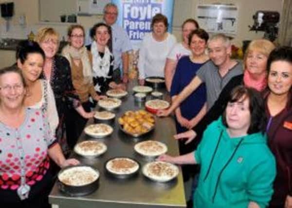 Pictured are carers from Foyle Parents and Friends Association who participated in a ten week healthy eating cookery course along with Mary ONeill, Volunteer Committee member and Project Coordinator.