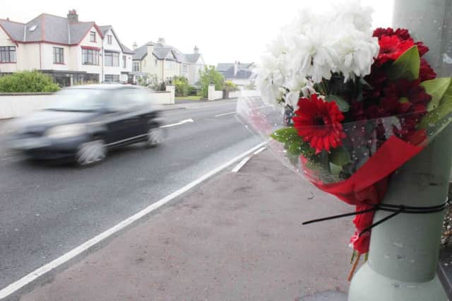 Flowers at the scene were the late Simon Andrews crashed during Saturday's North West 200 races.PICTURE MARK JAMIESON.