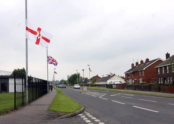 Flags at Edenmore Road Limavady. INLV2114-313KDR