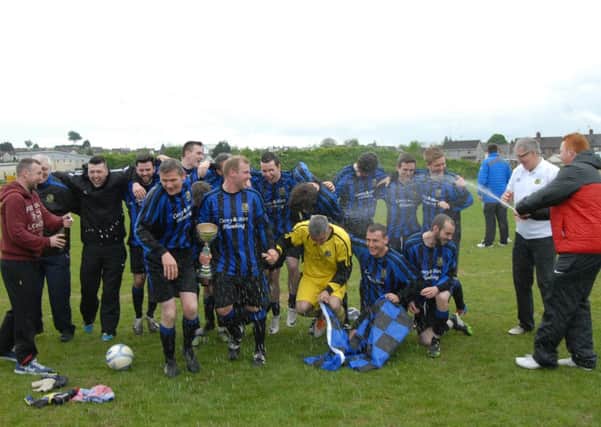 The champagne was flowing for Glenravel FC on Saturday as they won the Ballymena Shamrocks Celtic Supporters' Club-sponsored Paddy Dunlop Cup Division Three play-off, to clinch promotion to Division Two of the Ballymena Saturday Morning League. See pages 52-53 for the latest SML news.