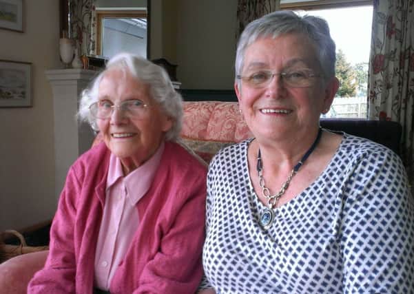 Founder member of Eglinton WI, Mattie Parkhill,  left, with current President, Irene Boggs.