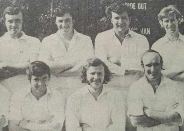 Members of Donacloney Cricket Club celebrated a promotion winning season at their annual meeting in 1977.