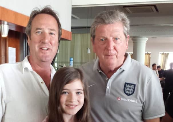 Zara and Brian with England manager Roy Hodgson.