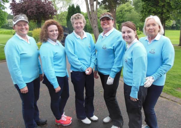 The Dunmurry Golf Club ladies team who played in the Senior Cup at Balmoral Golf Club.