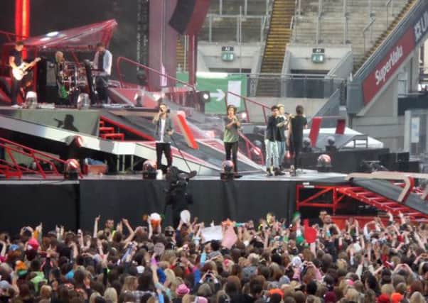 One Direction on stage at Croke Park last Sunday.