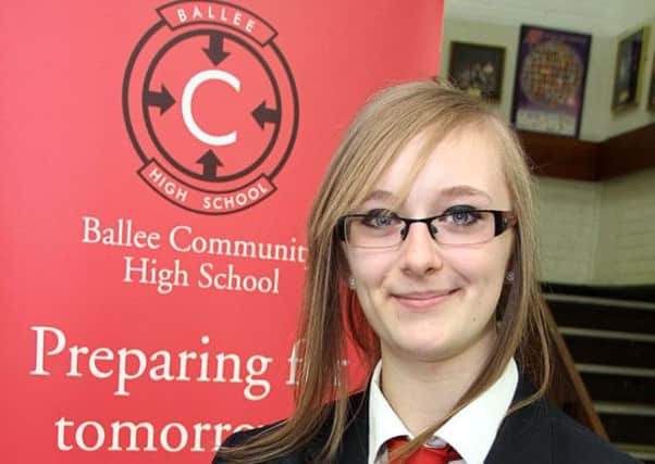 Ballee Community High School pupil Ellie Bailey who wrote to government minister John O'Dowd about the decision to close her school. INBT 23-821H