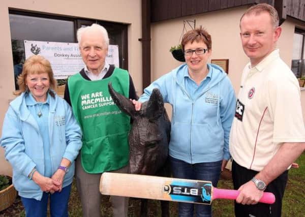 Marie Kelly, Leslie McAdoo (Ballyclare Macmillan Cancer Support), Ruth Moore and Peter Shepherd. INLT 23-910-CON