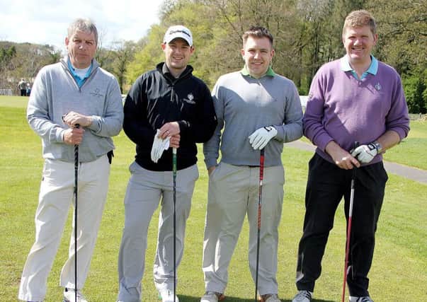 Campbell McAnally, Chris Nicholl, JJ McAnally and George Small pictured before commencing their round in a recent competition at Galgorm Caste Golf Club. INBT 18-917H