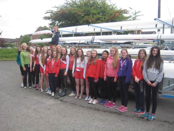 Bann Rowing Club girls who competed at the Belfast Rowing Clubs Sprint Regatta.