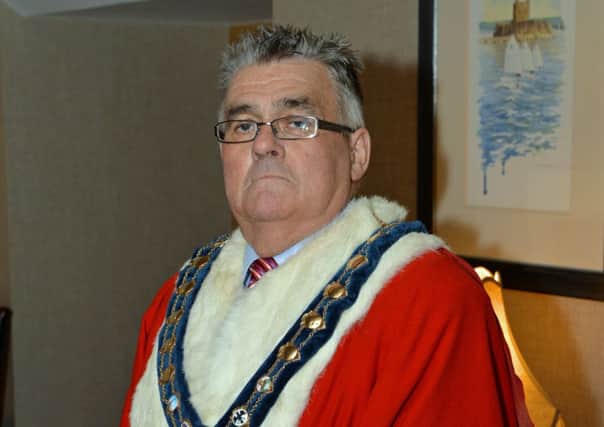 New Mayor of Carrickfergus, Councillor Charles Johnston. INCT 23-028-PSB