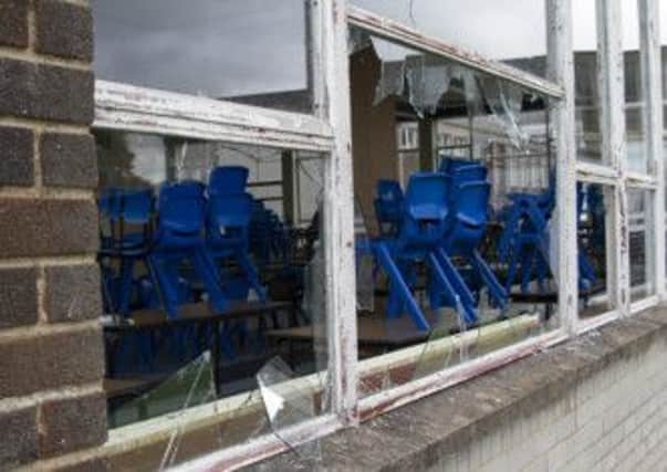 Damage to the canteen at St Michael's.