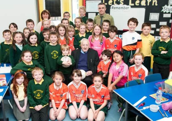 Malaghy Tighe and P5 pupils supporters at St Patricks this week.