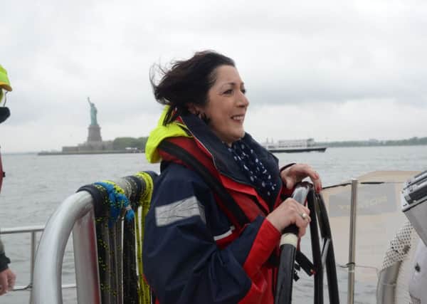 Mayor Brenda Stevenson on the Londonderry in New York.