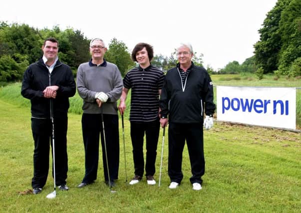 Stuart Wilson, Pat Falls, Michael McKeague and Hugh McKeague who took part in the Power NI-sponsored Wakehurst FC golf day recently.