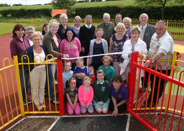Children, Glenmanus Resident Association and Coleraine Borough Council representatives pictured at the offical opening of the new playpark in Glenmanus Portrush.