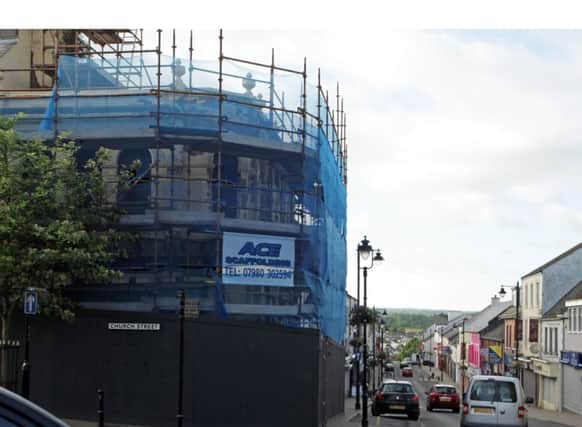 Renovation work being carried out on one of Ballymoney's town centre landmarks. INBM25-14 034SC