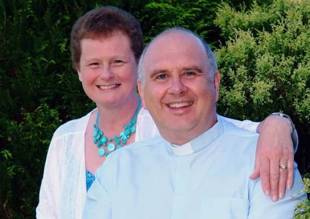 Rev Brian Anderson with his wife Lesley at home marking Brian's move to President Elect of The Methodist Chruch Ireland US2514-401PM Pic by Paul Murphy