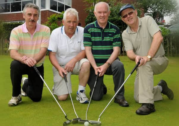 On the practise green prior setting out on the Men's Captain's Day competition at Dungannon Golf Club were Gerard Loughrin, Brian Skessangton, Gerard Magee and Cathal Magee.INTT2614-446