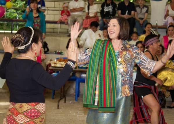 Mayor Brenda Stevenson at the launch of Kabalikat, the newly constituted Filipino community group in the North West.