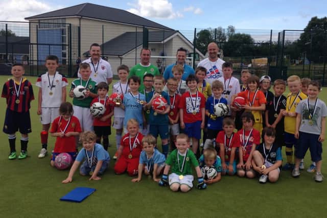 Children at the Football Fun Day.