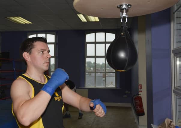 Kieran O'Kane working on the speedball at Rochesters Amateur Boxing Club. INLS2614-134KM