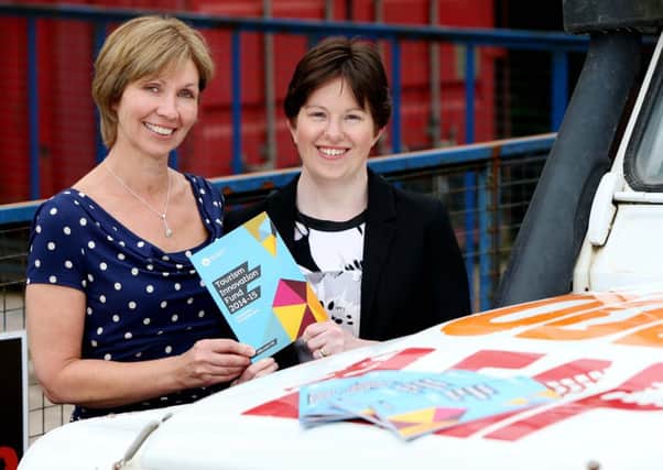 Judith Webb, Tourism Innovation Fund Manager is pictured with Emma Fletcher, Tourism Innovation Fund Officer at one of the TIF Roadshows held at Todds Leap, Co Tyrone.  The Northern Ireland Tourist Board (NITB) has run a series of roadshows to promote its Tourism Innovation Fund and ensure applicants do not miss the 11th July closing date. The roadshows at Bushmills Distillery in County Antrim, Belfasts W5 and Todds Leap in County Tyrone highlighted the opportunities available in the major new funding mechanism, which opened for applications in June.  The easy four step application process can be completed online.  Guidance and application forms are available on www.nitb.com/tif or for further information email tif@nitb.com or call the TIF team on 028 90 441555 or 028 90 441569.