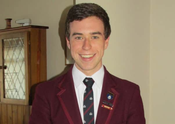 Carrickfergus Grammar School head boy Jordan McCullough, who has just won a £1500 scholarship for Queen's University Belfast. INCT 27-707-CON