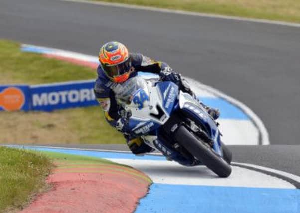 Alastair Seeley in action on the Mar-Train Yamaha at Knockhill.
